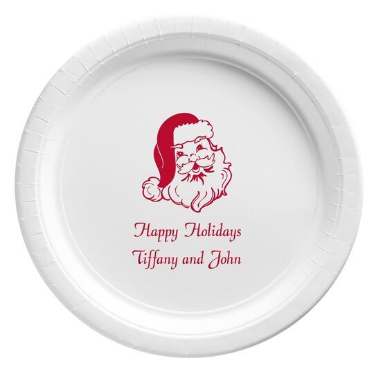 Happy Santa Claus Paper Plates